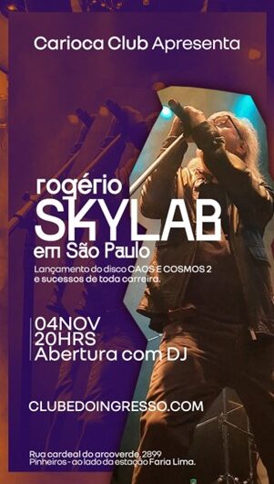 cartaz do show de rogério skylab em são paulo em novembro