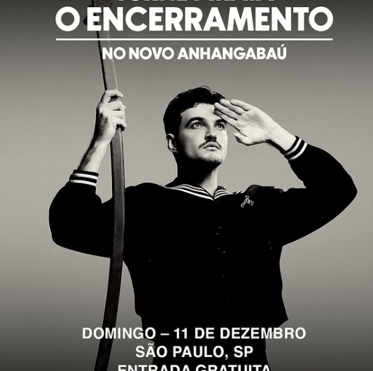 cartaz de encerramento da turne pirada do cantor jão
