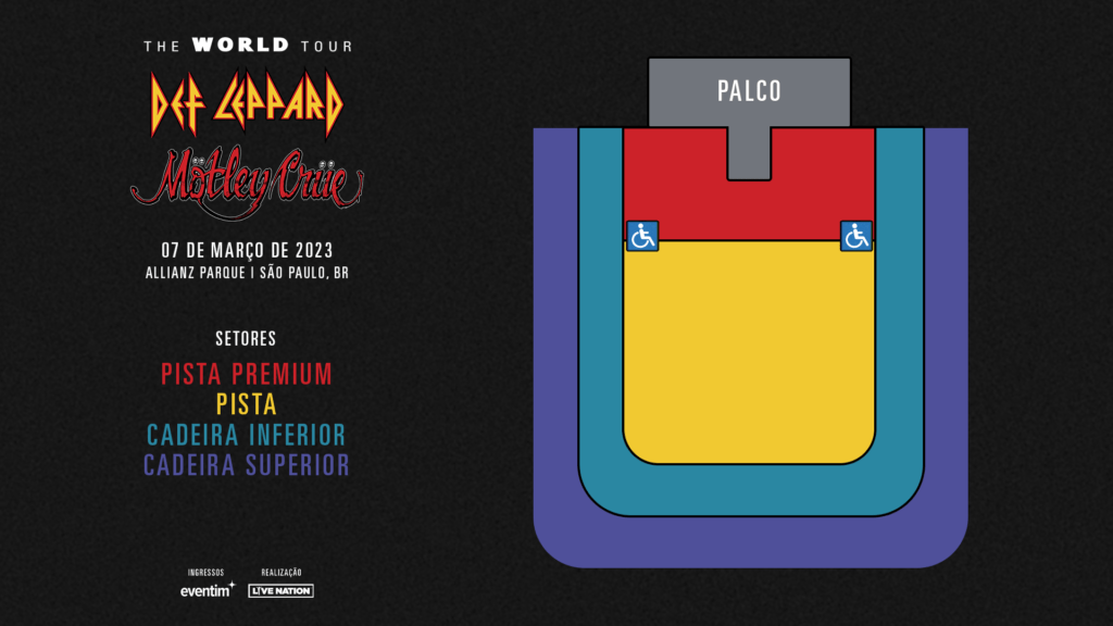 Mapa de setores show do def leppard e m6otley crüe em são paulo