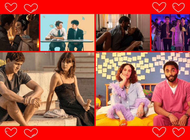 Montagem com imagens das séries de romance presentes na matéria.