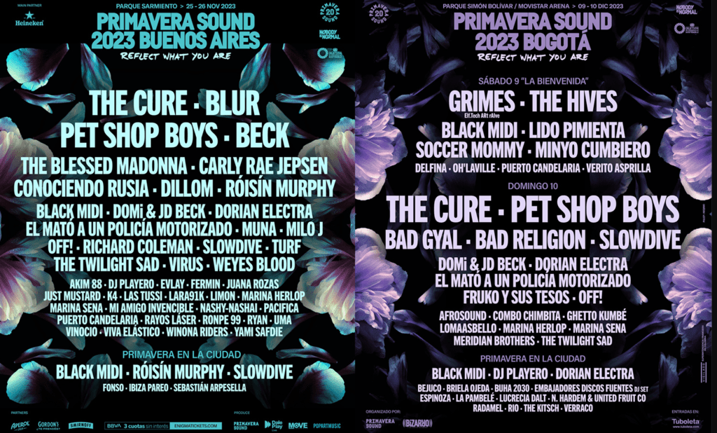 line up do primavera sound nas cidades de buenos aires e bogotá, com a banda el mató a un policía motorizado