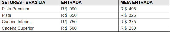 ingressos brasiília para o show de paul mccartney no brasil