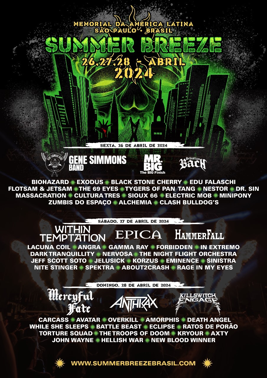 Summer Breeze 2024 line up completo, horários e mapa do festival