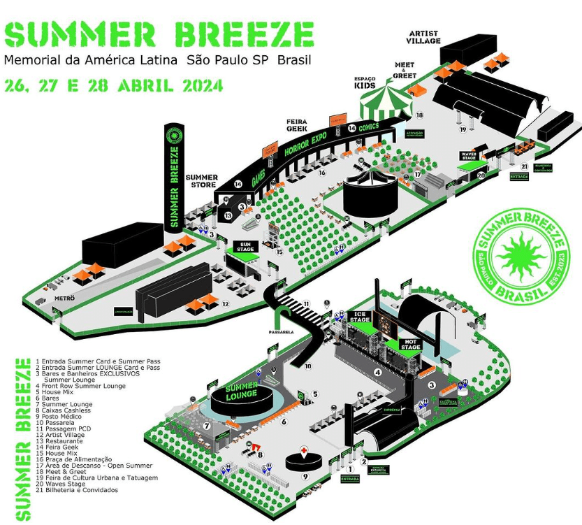 Summer Breeze 2024 line up completo, horários e mapa do festival