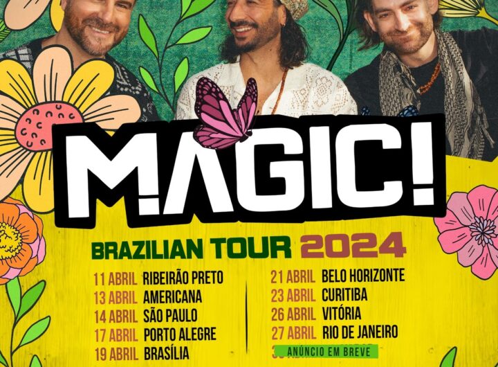 flyer da turnê da banda magic! no Brasil