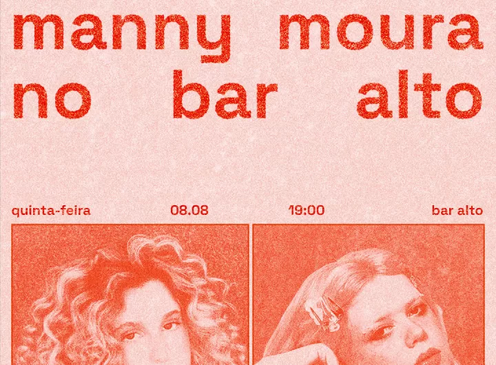 flyer rebeca e manny moura no bar alto