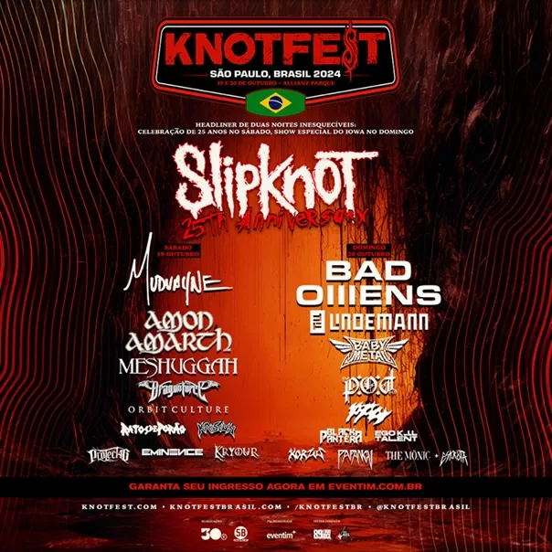 Knotfest Brasil Tudo sobre a edição de 2025 e sideshows